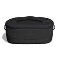 Black Hydro Flask soft-sided insulated lunch bag with oval shape, zippered lid, sturdy top handle, small side loops, reinforced bottom, and subtle logo.