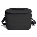 Black Hydro Flask soft-sided cooler bag with rounded rectangular shape, zippered lid, sturdy top handle, and adjustable shoulder strap with plastic clips.