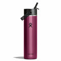 24 oz Lightweight Flex Straw Bottle - Garnet Red